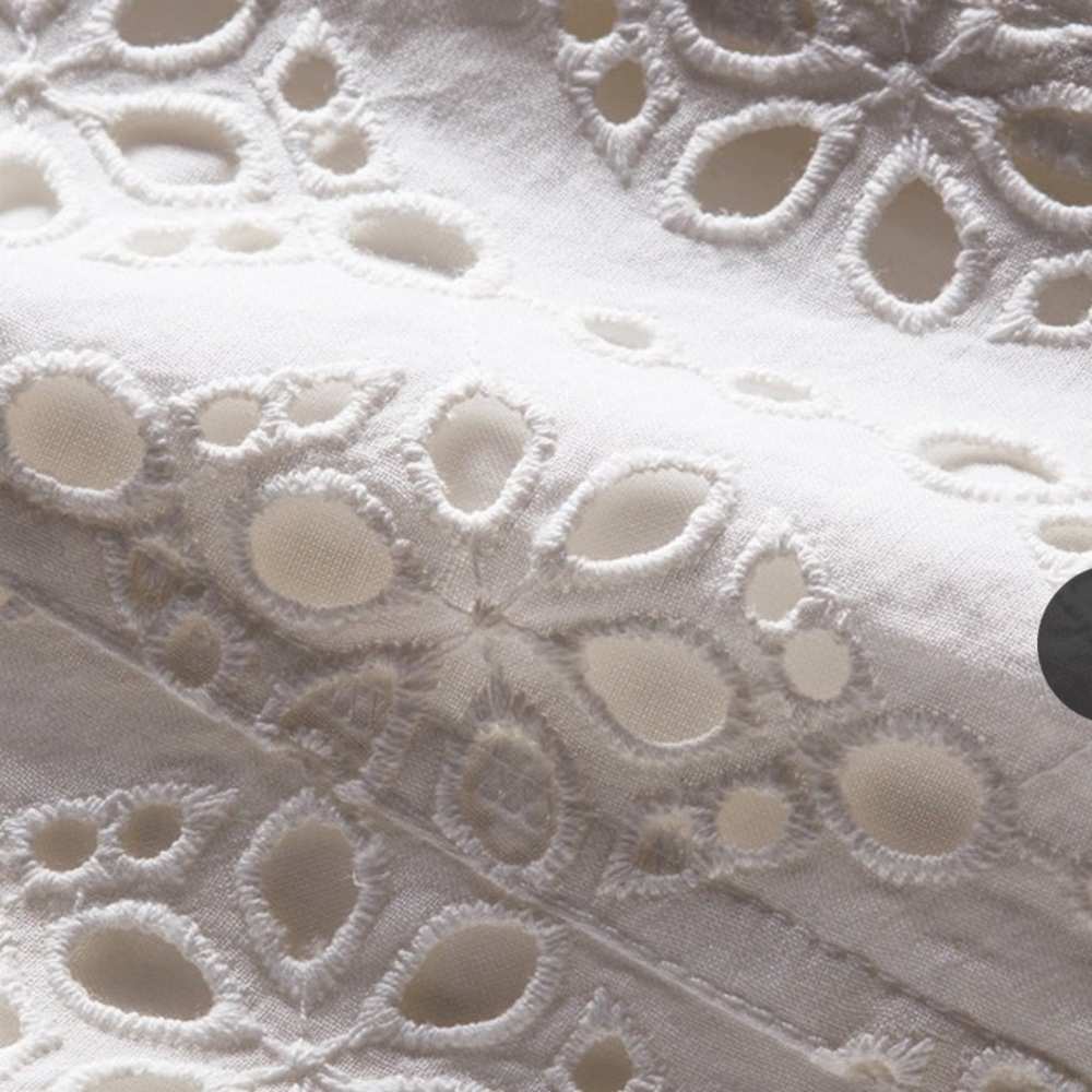 Veronica Beard White Eyelet Button-Down Shirt with Chest Pockets - Picture 14 of 14